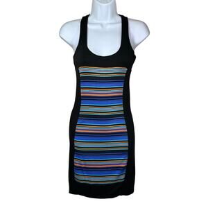 MBN Maria Bianca Nero Striped Sleeveless Bodycon Dress Small Racerback